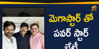 Chiru With Pawan at Sye Raa Movie Set, Mango News, nadendla manohar and pawan kalyan meets chiranjeevi, Pawan and Nadendla meets Megastar, Pawan Kalyan And Nadendla Manohar Meets Chiranjeevi, Pawan Kalyan Meets Chiranjeevi at Sye Raa Movie Set, Pawan Kalyan meets Megastar Chiranjeevi