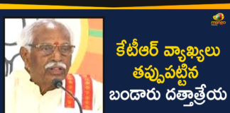 Bandaru Dattatreya, Bandaru Dattatreya Condemns KTR comments, bjp, BJP Leader Bandaru Dattatreya Condemns KTR, BJP Leader Bandaru Dattatreya Condemns KTR comments, Dattatreya Condemns KTR comments, Latest Political News, Mango News Telugu, Telangana BJP, Telangana Political News, Telangana Politics, TRS Working President KTR