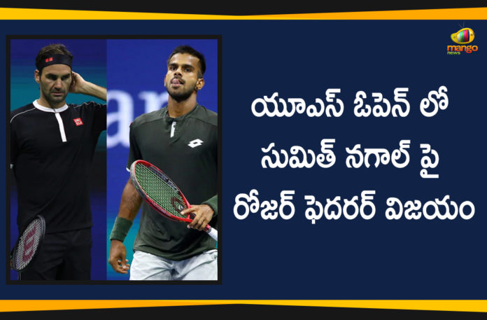 2019 Latest Sport News, 2019 Latest Sport News And Headlines, international news 2019, International News Updates, international sports news, latest sports news, latest sports news 2019, Mango News, Mango News Telugu, Roger Federer wins, Roger Federer wins over Sumit Nagal, Roger Federer wins over Sumit Nagal at US, Roger Federer wins over Sumit Nagal at US Open 2019, sports news