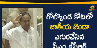 #KCR, Anjani Kumar, Chief Minister of Telangana, Commissioner of Hyderabad, Golconda, Golconda Fort, Independence Day 2019, Independence Day Celebrations, K Chandrashekar Rao, KCR Hoists National Flag, KCR Hoists National Flag In Telangana, Mango News, National Flag, Ramdev Guda, Secunderabad Parade Ground, telangana, Telangana Rashtra Samithi, TRS
