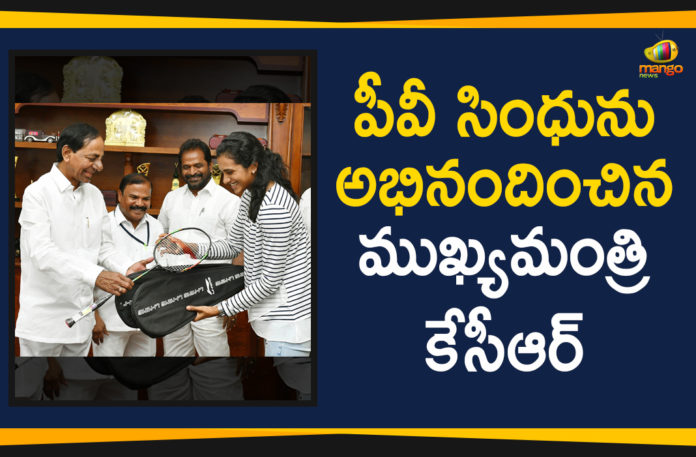 2019 Latest Sport News, 2019 Latest Sport News And Headlines, BWF World Championship Winner PV Sindhu, BWF World Championships Final, CM KCR felicitates PV Sindhu, KCR Felicitates BWF World Championship Winner PV Sindhu, KCR felicitates PV Sindhu, latest sports news, latest sports news 2019, Mango News, PV Sindhu Wins BWF World Championship, PV Sindhu Wins BWF World Championships 2019, sports news, Telangana CM KCR felicitates PV Sindhu
