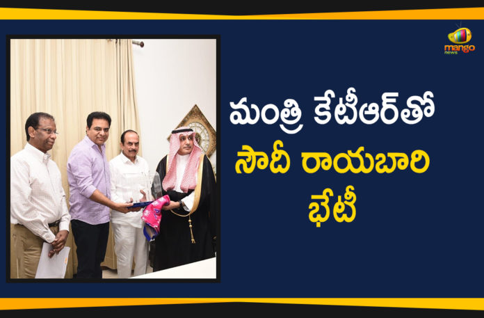 Mango News Telugu, Political Updates 2019, Saudi Arabia Ambassador Dr Al Sati, Saudi Arabia Ambassador Meets KTR, telangana, Telangana Breaking News, Telangana IT Industries Minister KTR, Telangana Political Live Updates, Telangana Political Updates, Telangana Political Updates 2019