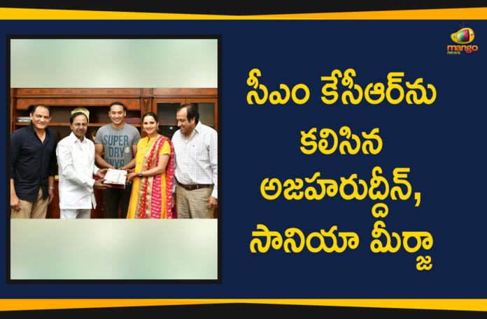 Azharuddin And Sania Mirza Meet CM KCR, Mango News Telugu, Political Updates 2019, Pragati Bhavan, Sania Mirza Meet CM KCR, telangana, Telangana Breaking News, Telangana Political Live Updates, Telangana Political Updates, Telangana Political Updates 2019