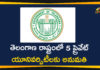Establishment of 5 Private Universities, Mango News Telugu, Private Universities, telangana, telangana government, Telangana Government Latest News, Telangana Govt, Telangana Govt Issued Orders To Establishment of 5 Private Universities, Telangana Latest News, Telangana News, TS Assembly passes private universities Bill