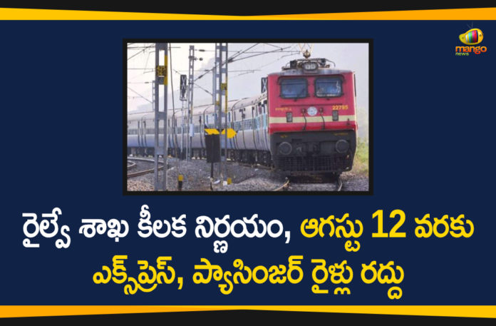Indian Railways Extends Cancellation of All Regular Train Services till August 12