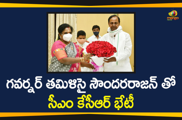 CM KCR, CM KCR Meets Governor Tamilisai Soundararajan at Raj Bhavan, Governor Tamilisai Soundararajan, Raj Bhavan, Tamilisai Soundararajan, Telangana Governor Tamilisai Soundararajan, Telangana Raj Bhavan