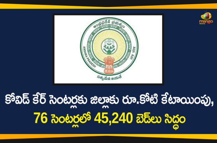 Andhra Pradesh, Andhra Pradesh Government, AP Coronavirus, AP COVID 19 Cases, AP Govt Allotted One Crore to Each District, Coronavirus, Coronavirus Breaking News, Coronavirus Latest News, Covid Care Center, Covid Care Center Maintenance, COVID-19, One Crore to Each District for Covid Care Center Maintenance