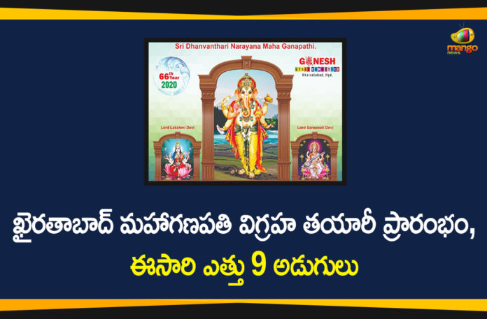 Ganesh, ganesh chaturthi, ganesh chaturthi 2020, Khairatabad, Khairatabad Ganesh, Khairatabad Ganesh 2020, Khairatabad Ganesh Idol, Khairatabad Ganesh Idol 2020, Khairatabad Ganesh Idol Work Begins