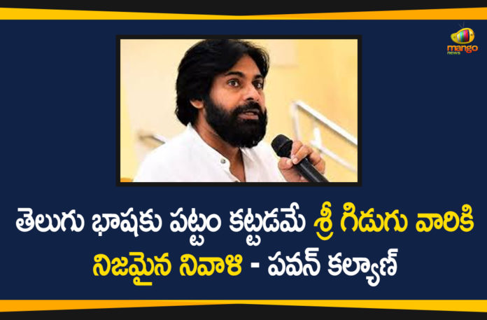 Andhra Pradesh, janasena chief, janasena chief pawan kalyan, national telugu language day, pawan kalyan, Pawan Kalyan about Telugu Language Day and Importance, Pawan Kalyan Latest News, Telugu Language Day, Telugu Language Day 2020