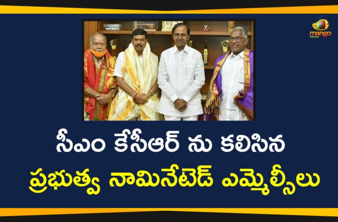 CM KCR, Mango News Telugu, Nominees for MLCs have met CM KCR, Pragathi Bhavan, State Government Nominees for MLCs, telangana, Telangana CM KCR, Telangana MLC Seats, Telangana News, Telangana Political News, Telangana State Cabinet