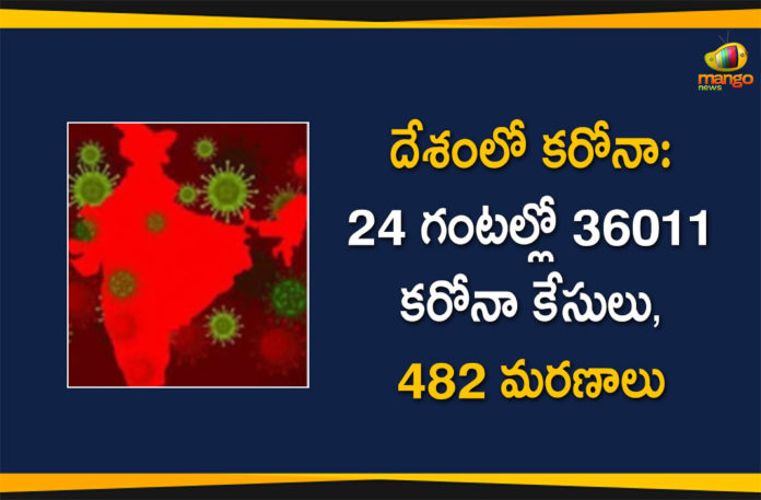 Covid-19 in India , 36011 Positive Cases, 482 Deaths Reported in Last 24 Hours,Coronavirus Cases In India, Coronavirus In India, coronavirus india live updates, Coronavirus Live Updates, Coronavirus Positive Cases List, COVID 19 Deaths, COVID-19, COVID-19 Cases in India, COVID-19 Daily Bulletin, Covid-19 In India, Covid-19 Latest Updates, COVID-19 New Live Updates, Covid-19 Positive Cases, India Coronavirus, India COVID 19, India Covid-19 Deaths Report, India Covid-19 Latest Reports, India COVID-19 Reports,India Covid-19 Updates,India New COVID 19 Cases,Mango News,Mango News Telugu,India Covid-19 36011 Positive Cases