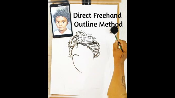 How To Draw Direct Freehand Outline Method - Dr Harrsha Artist, Direct Freehand Outline Method,How To Draw Freehand Outline,Dr.Harrsha Artist,how to draw, learn to draw,drawing tutorial,Portraits,Artist Harrsha,Drawing videos,Painting Techniques, celebrity artist,celebrity harrsha,world famous artist,charlie chaplin,how to draw outline step by step, how to draw outline,how to draw faces,how to draw faces for beginners,outline sketching, Mango News, Mango News Telugu,
