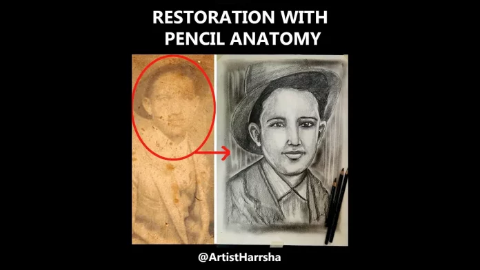Old Photo to New Photo Restoration - Dr Harrsha Artist, Paintings,Arts And Crafts,Handmade Designs,Drawings,Restoration Artist,Restoration Memories,Restoration Art Work,Restoration Method,Restoration Style,Old To New Photo,Old Memories,Shorts,Viral Shorts,Funny Shorts,Navel Updates,Love Songs,Love,Artist Harrsha,Mango News, Mango News Telugu,