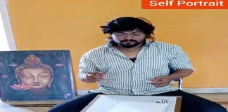 Self Portrait with Dhoop Stick Blaze Painting Tutorial by Dr Harrsha Artist,Paintings,Arts And Crafts,Handmade Designs,Drawings,Artistharrsha,Celebrity Artist,World Famous Artist,Indian Fastest Artist,Famous Paintings,Painting,Art,Famous Paintings In The World,Most Famous Paintings,How To Draw,How To Draw Step By Step,Art For Kids,Drawing,Drawing Videos,Mango News,Mango News Telugu