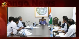 CS Santhi Kumari held Meeting with Collectors on Crop Loss Assistance to Farmers due to Untimely Rains,CS Santhi Kumari held Meeting with Collectors,Crop Loss Assistance to Farmers,CS Santhi Kumari on Untimely Rains,CS Santhi Kumari on Crop Loss Assistance,Mango News,Mango News Telugu,CS Santhi Kumari,CS Santhi Kumari Meeting Today,CM KCR Orders On Financial Assistance,KCR announces Rs 10000 per acre,Department of Agriculture,Compensation to Farmers,CS Santhi Kumari Latest News,CS Santhi Kumari Latest Updates