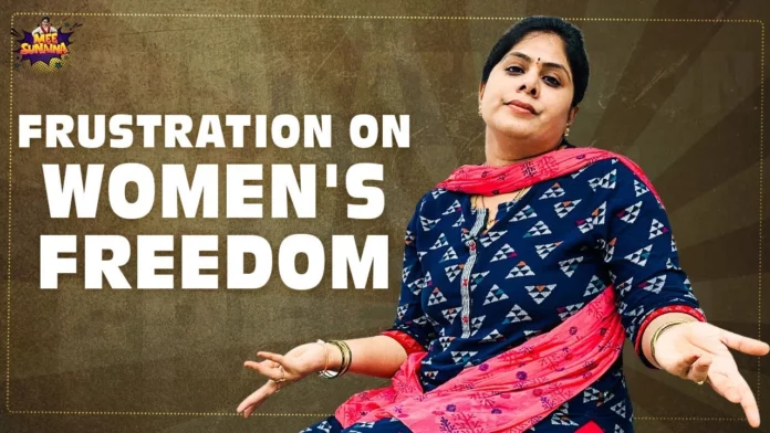 Frustration on Women's Freedom - Telugu Comedy Web Series By Sunaina,Womens Freedom Web Series,Telugu Comedy Web Series,Sunaina on Women's Freedom,Mango News,Mango News Telugu,Frustration on Women Freedom,Frustrated Woman,Telugu Comedy Web Series 2021,Mee Sunaina,sunaina,sunayana,frustrated woman videos,frustrated woman,frustrated woman sunaina,freedom,women freedom,india independence day 2021,75th independence day,social message videos,telugu comedy videos 2021,funny videos 2021,telugu web series 2021,latest telugu web series,telugu funny videos,women about freedom,freedom for women in india,freedom in india