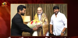 Tollywood Actors Megastar Chiranjeevi and Ram Charan Meets Union Home Minister Amit Shah at Delhi,Tollywood Actors Megastar Chiranjeevi,Tollywood Actor Ram Charan Meets Union Home Minister,Union Home Minister Amit Shah,Megastar Chiranjeevi Meets Amit Shah,Megastar Chiranjeevi and Ram Charan Meets Amit Shah,Mango News,Mango News Telugu,Tollywood Actors at Delhi,Ram Charan calls on Amit Shah in Delhi,Chiru & Charan with Union Home Minister,Amit Shah Met RRR Fame Actor Ram Charan
