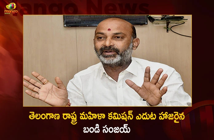 Bandi Sanjay Appears Before Telangana Women Commission over his Derogatory Comments Against MLC Kavitha,Bandi Sanjay Appears Women Commission,Telangana Women Commission over Bandi Sanjay,Bandi Sanjay over his Derogatory Comments,Bandi Sanjay Comments Against MLC Kavitha,Mango News,Mango News Telugu,Derogatory remarks row,Derogatory remarks about K Kavitha,Telangana Women Commission Issues Notice,BRS Protests Against Bandis Comments,BRS Activists Protest,Derogatory Comments against MLC Kavitha,Delhi Liquor Policy Case,Telangana Political News And Updates,Telangana Womens Commission Latest Updates