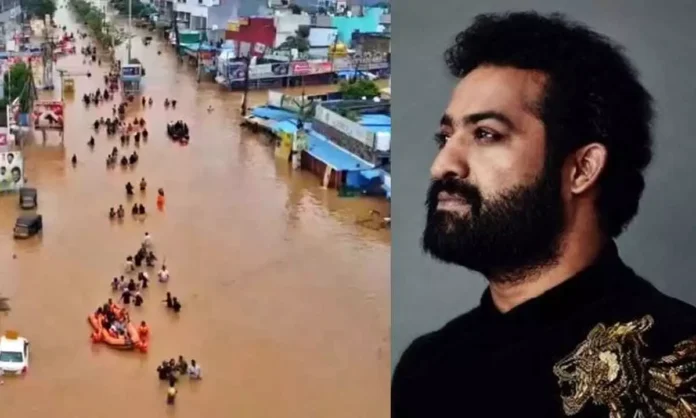 Junior NTR Donates To Help Flood Victims, Junior NTR Donates AP, Flood Victims, 5 Cr To CM Relief Fund For Helping Flood Victims, Heavy Rains In AP and Telangana, Jr NTR, Telangana, AP Weather Report, Meteorological Department, Rain Alert, Officials Have Been Alerted, Heavy Rain Are Falling Across AP, Heavy Rain In AP, Weather Report, Red Alert, AP, Heavy Rain, Andhra Pradesh, AP Rains, AP Live Updates, Political News, Mango News, Mango News Telugu