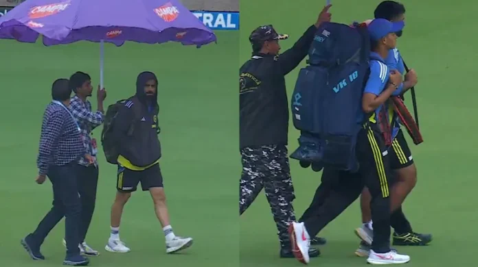 Toss Delayed In Bengaluru Test Due To Rain, Toss Delayed, Toss Delayed Due To Rain, Bangalore Test, Captain Rohit Sharma, India Vs New Zealad Match, Kohli, Team India, Tom Latham, Border Gavaskar Trophy, Chinnaswamy Stadium, Icc Test World Championship, Ind Vs Nz, Ind Vs Nz Test Series, Cricket, Latest Cricket News, Cricket Live Updates, India, BCCI, Sports News, Sports Live Updates, Mango News, Mango News Telugu