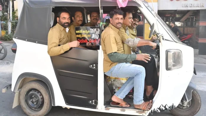 KTR Drives An Auto BRS MLAs Unique Protest At Telangana Assembly