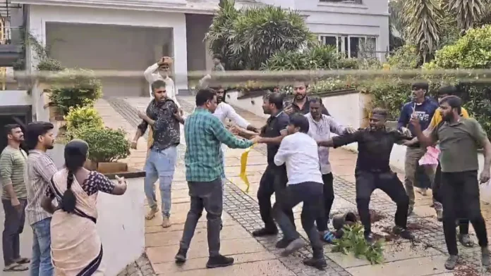 Attack on Allu Arjun's House by OU JAC Leaders