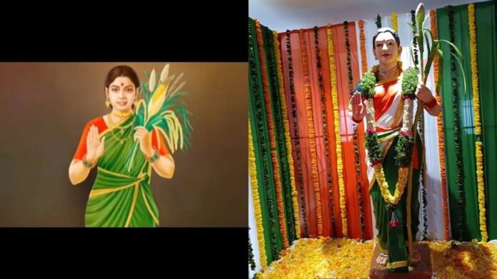 New Look For Telangana Thalli, Telangana Thalli, Telangana Thalli Statue New Look, Telangana Thalli Statue Modified, Modified Telangana Thalli Statue, Telangana Thalli Statue, Telangana Thalli Statue Going Viral On Social Media, Hyderabad Live Updates, Latest Hyderabad News, CM Revanth Reddy, Telangana, TS Politics, TS Live Updates, Political News, Breaking News, Headlines, Live News, Mango News, Mango News Telugu