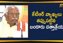 Bandaru Dattatreya, Bandaru Dattatreya Condemns KTR comments, bjp, BJP Leader Bandaru Dattatreya Condemns KTR, BJP Leader Bandaru Dattatreya Condemns KTR comments, Dattatreya Condemns KTR comments, Latest Political News, Mango News Telugu, Telangana BJP, Telangana Political News, Telangana Politics, TRS Working President KTR