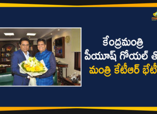 KTR Latest News, KTR Meets Union Minister Piyush Goyal In Delhi, Mango News Telugu, Minister KTR, Political Updates 2020, Telangana Breaking News, Telangana Political Live Updates, Telangana Political Updates, Telangana Political Updates 2020, Union Minister Piyush Goyal