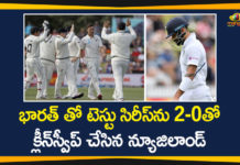 భారత్ తో టెస్టు సిరీస్ను 2-0తో క్లీన్స్వీప్ చేసిన న్యూజిలాండ్ icc world test championship 2020, India vs New Zealand, India vs New Zealand 2nd Test, India vs New Zealand 2nd Test Match, india vs new zealand live, India vs New Zealand Live Score, Live Cricket Score, Mango News Telugu, New Zealand beat India In 2nd Test, New Zealand Vs India 2nd Test