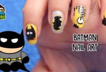 Batman Nail Art,BATMAN,nails,art,CARTOON,character,tutorials,#DIY,#CoolKids,kids,girls,boys,superhero,haloween,fictional,comic,book,brush,tools,dotting tool,nailart tools,dc comics,color,black,White,yellow,I'm Batman,Glossy Nails,Gotham city,pretty,design,easy,simple,home
