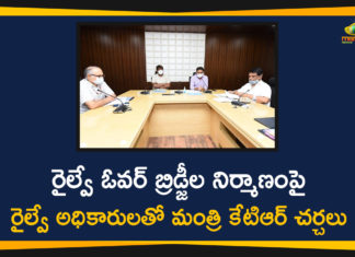 KTR Discussed with South Central Railway Officials, KTR Discussed with South Central Railway Officials on Railway Over Bridges, KTR Latest News, KTR on Railway Over Bridges, Minister KTR, Railway Over Bridges, South Central Railway Officials, telangana