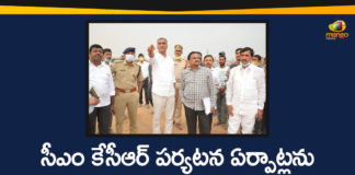 CM KCR Tour, Harish Rao, Harish Rao Monitors the Arrangements of CM KCR, Minister, Minister Harish Rao, Telangana CM KCR, Telangana Lockdown, Telangana Lockdown News, Telangana Lockdown Relaxations, telangana lockdown updates