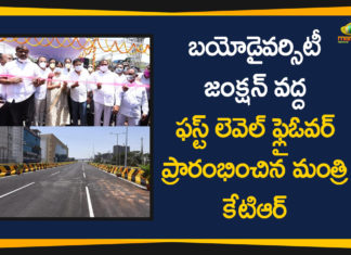 Minister KTR Inaugurated First Level Flyover at Biodiversity Junction in Hyderabad