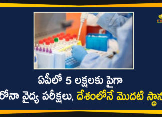 5 Lakh Plus Samples Tested Till Now in Andhra Pradesh, 5 Lakh Plus Samples Tested Till Now in AP, Andhra Pradesh, AP Corona Positive Cases, AP Coronavirus, AP Coronavirus Testing Laboratories, AP COVID 19 Cases, AP Total Positive Cases, Coronavirus, Coronavirus Tests, Coronavirus Tests In AP, COVID-19