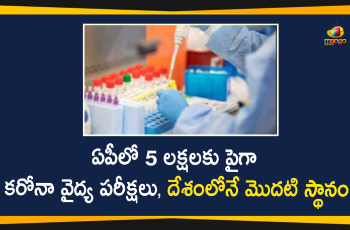 5 Lakh Plus Samples Tested Till Now in Andhra Pradesh, 5 Lakh Plus Samples Tested Till Now in AP, Andhra Pradesh, AP Corona Positive Cases, AP Coronavirus, AP Coronavirus Testing Laboratories, AP COVID 19 Cases, AP Total Positive Cases, Coronavirus, Coronavirus Tests, Coronavirus Tests In AP, COVID-19