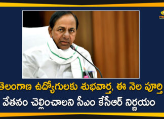 CM KCR, Full salaries to Employees and Pensioners, Full salaries to Employees and Pensioners In Telangana, KCR Instructed Officials to Pay Full salaries, KCR Instructed Officials to Pay Full salaries For Pensioners, telangana, Telangana CM KCR, Telangana News