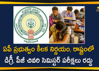 Andhra Pradesh, Andhra Pradesh Degree Exams, Andhra Pradesh News, Andhra Pradesh PG Exams, AP Degree Exams, AP Govt Decides to Cancel Degree Exams, AP Govt Decides to Cancel PG Exams, AP PG Exams, AP PG/UG Exams, Corona Effect