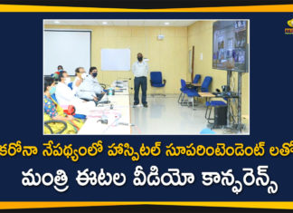 Coronavirus, COVID-19, Eatala Rajender, Minister Eatala Rajender, Minister Eatala Rajender Video Conference, Minister Eatala Rajender Video Conference on Corona and Seasonal Diseases, telangana, Telangana Coronavirus, Telangana Coronavirus Cases, Telangana Health Minister Eatala Rajender