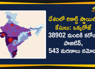 దేశంలో రికార్డ్ స్థాయిలో కేసులు: ఒక్కరోజే 38902 మందికి కరోనా పాజిటివ్, 543 మరణాలు నమోదు Coronavirus Cases In India, Coronavirus Deaths In India, Coronavirus In India, Coronavirus in India live updates, Coronavirus Live Updates, Coronavirus outbreak, coronavirus positive cases, Coronavirus Positive Cases In India, Covid-19 in India, india coronavirus cases, india coronavirus deaths, Total Corona Cases In India