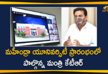 Anand Mahindra, Mahindra Group launches university, Mahindra University, Mahindra University in Hyderabad, Mahindra University launched in Hyderabad, Minister KTR, Minister KTR Participated in a Virtual Launch of Mahindra University, Virtual Launch of Mahindra University