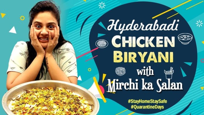 Chicken Dum Biryani With Mirchi Ka Salan - Hyderabadi Style,Cook #WithMe,Sreemukhi,Chicken Biryani,Hyderabadi Biryani