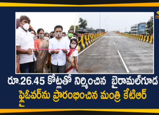 Bairamalguda, Bairamalguda flyover, Bairamalguda Right Side Flyover, Hyderabad, KT Rama Rao to inaugurate Bairamalguda flyover, KTR, KTR Inaugurated Bairamalguda Right Side Flyover, Minister KTR, Telangana Minister inaugurates Bairamalguda flyover
