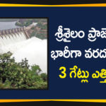Srisailam Project: 3 Gates Lifted to Discharge Huge Flood Water