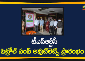 Fuel Outlets, Fuel Outlets a Joint Venture of TSRTC and HPCL, HPCL, Joint Venture of TSRTC and HPCL, Minister Puvvada Ajay Kumar, Minister Puvvada Ajay Kumar Launched Fuel Outlets, Puvvada Ajay Kumar, telangana, Telangana News, TSRTC