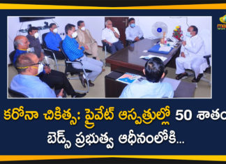 50% beds in Private Hospitals for Covid-19 Treatment, Coronavirus, Coronavirus Breaking News, Coronavirus In Telangana, Coronavirus Latest News, COVID-19, telangana, Telangana Coronavirus, Telangana Coronavirus News, Telangana Govt, Telangana Govt Decides to take over 50% beds in Private Hospitals