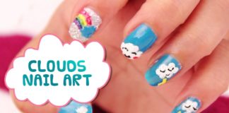 Nail Arts,nails,Rainbow,color,Cute,clouds,tutorials,easy,simple,Nail Color,Glitter,diy,nail art videos,Striped Rainbow,Rainbow nail art,pretty,cool,Epic,awesome,FUNKY,shiny,glossy,colors,blue,yellow,rainbow art designs,french nails,Fun,short nails
