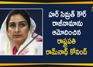 Farmers Bills, Harsimrat Kaur Badal, Harsimrat Kaur Badal Protest Against Farmers Bills, Harsimrat Kaur Badal quits Union Cabinet, Harsimrat Kaur Badal Resigned to Union Minister Post, Harsimrat Kaur Badal resigns as union minister, President Ram Nath Kovind, President Ram Nath Kovind Accepts Harsimrat Kaur Badal’s Resignation, Protest Against Farmers Bills, Union minister Harsimrat Kaur Badal resigns