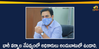 Hyderabad, Hyderabad Rains news, KTR Review Meeting, KTR Review Meeting Over Rainfall, KTR Review Meeting Over Rainfall In Hyderabad, KTR Review over Heavy Rains, Minister KTR Review over Heavy Rains, Minister KTR Review over Heavy Rains in the State, Rainfall In Hyderabad, Telangana Heavy Rains, Telangana Heavy Rains News