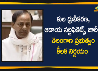 Issue of Caste and Income Certificates, Key Decision over Issue of Caste and Income Certificates, New Revenue Act, New Revenue Act Bill, New Revenue Act Bill in Telangana Assembly, Revenue Act Bill, Telangana Assembly, Telangana Assembly 3rd Day, Telangana Govt Key Decision over Issue of Caste